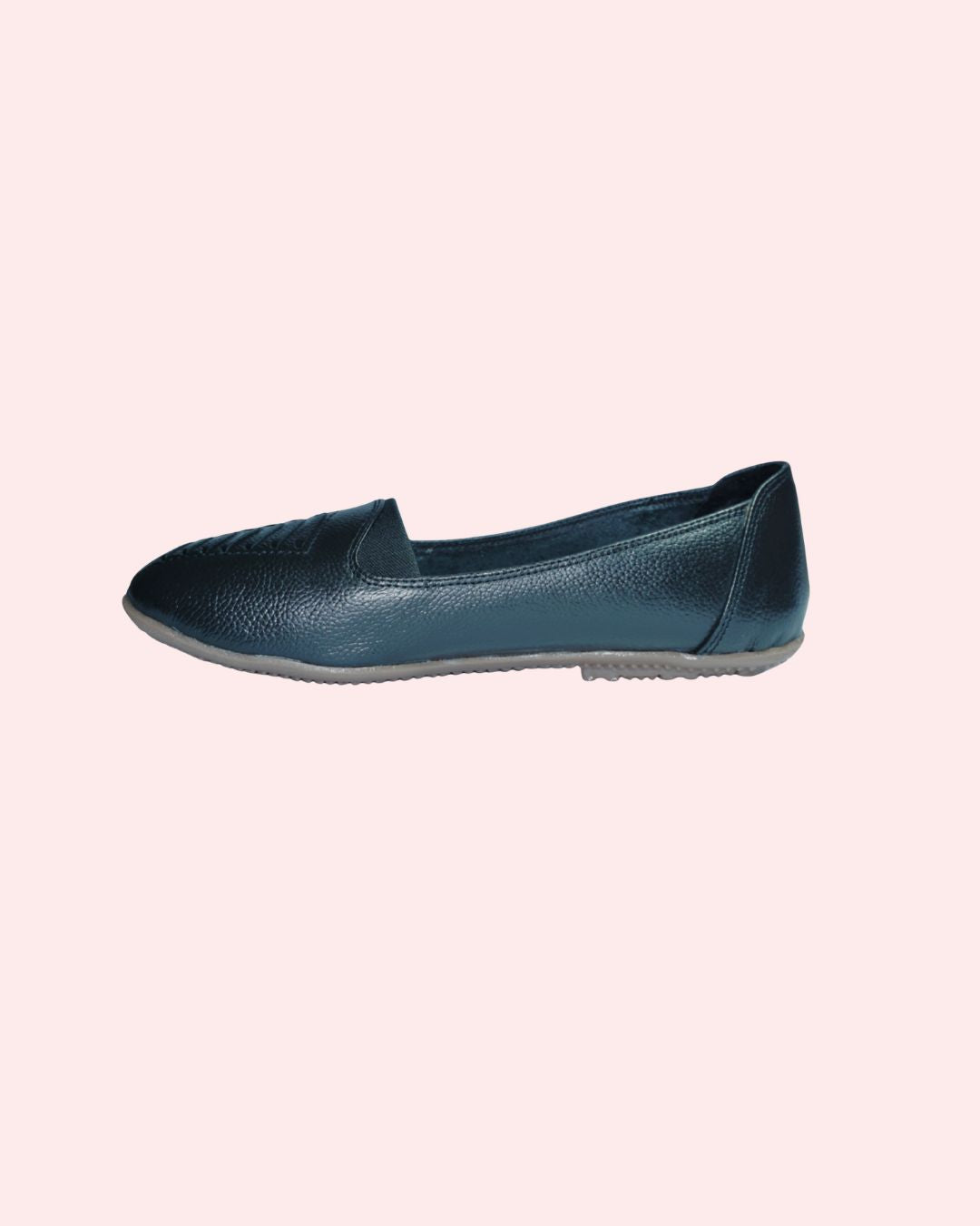 Elegant black casual leather shoes for daily wear