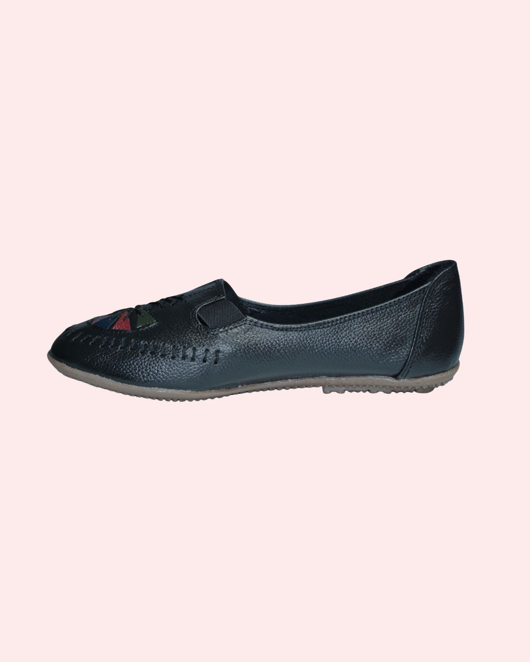 Elegant black casual leather shoes for daily wear