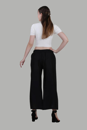 Elegant black wide leg palazzo pants for daily wear