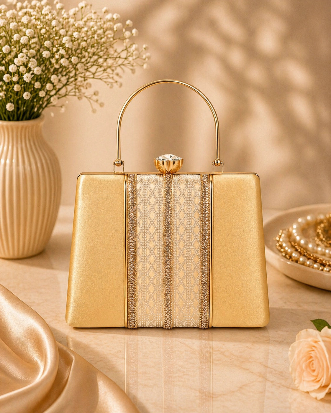 Stylish box clutch purse for party wear