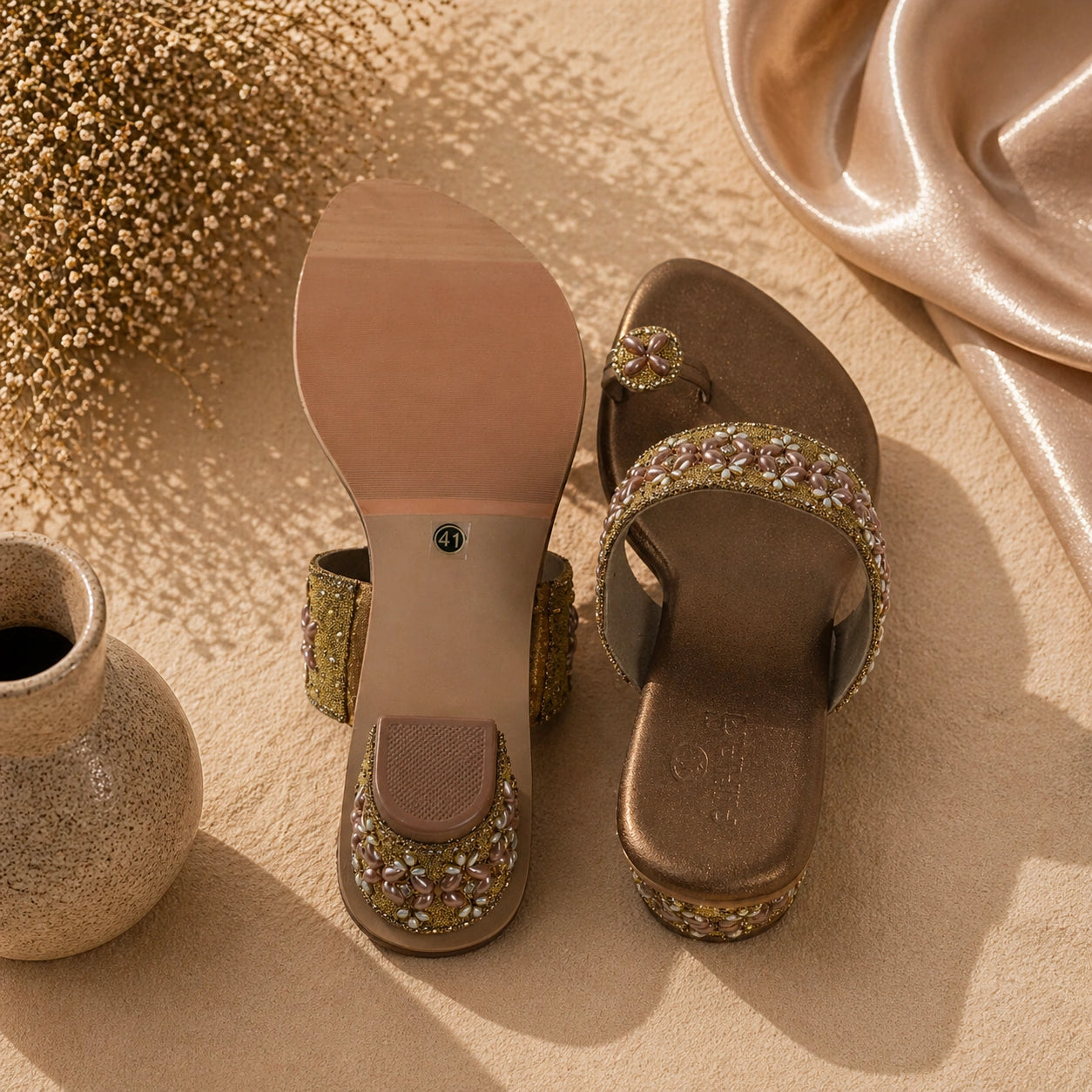 Elegant brown ethnic footwear by AIKAA