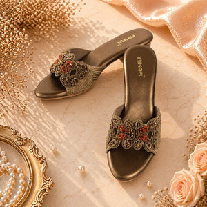 Elegant brown traditional footwear by AIKAA