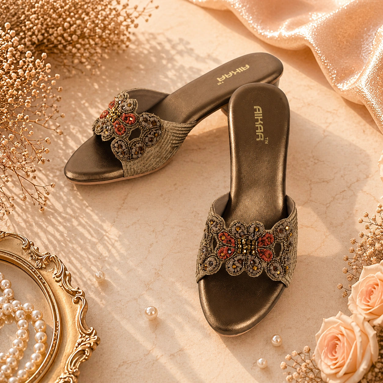 Elegant brown traditional footwear by AIKAA