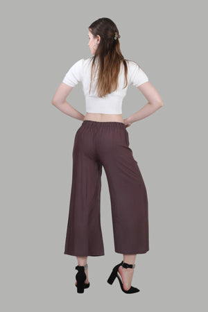 Elegant brown wide leg palazzo pants for daily wear
