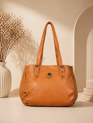 Spacious brown handbag for daily and party wear