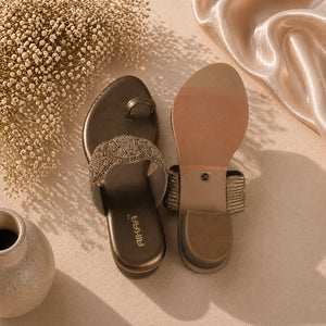 Elegant brown ethnic slipon footwear for daily wear