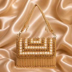 Stylish embellished shoulder clutch for party wear
