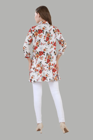 Comfortable white floral dress for girls and women
