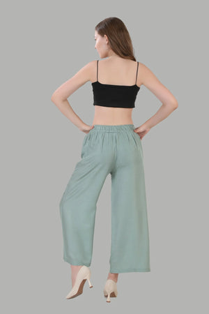 Elegant light green palazzo pants for casual and daily wear