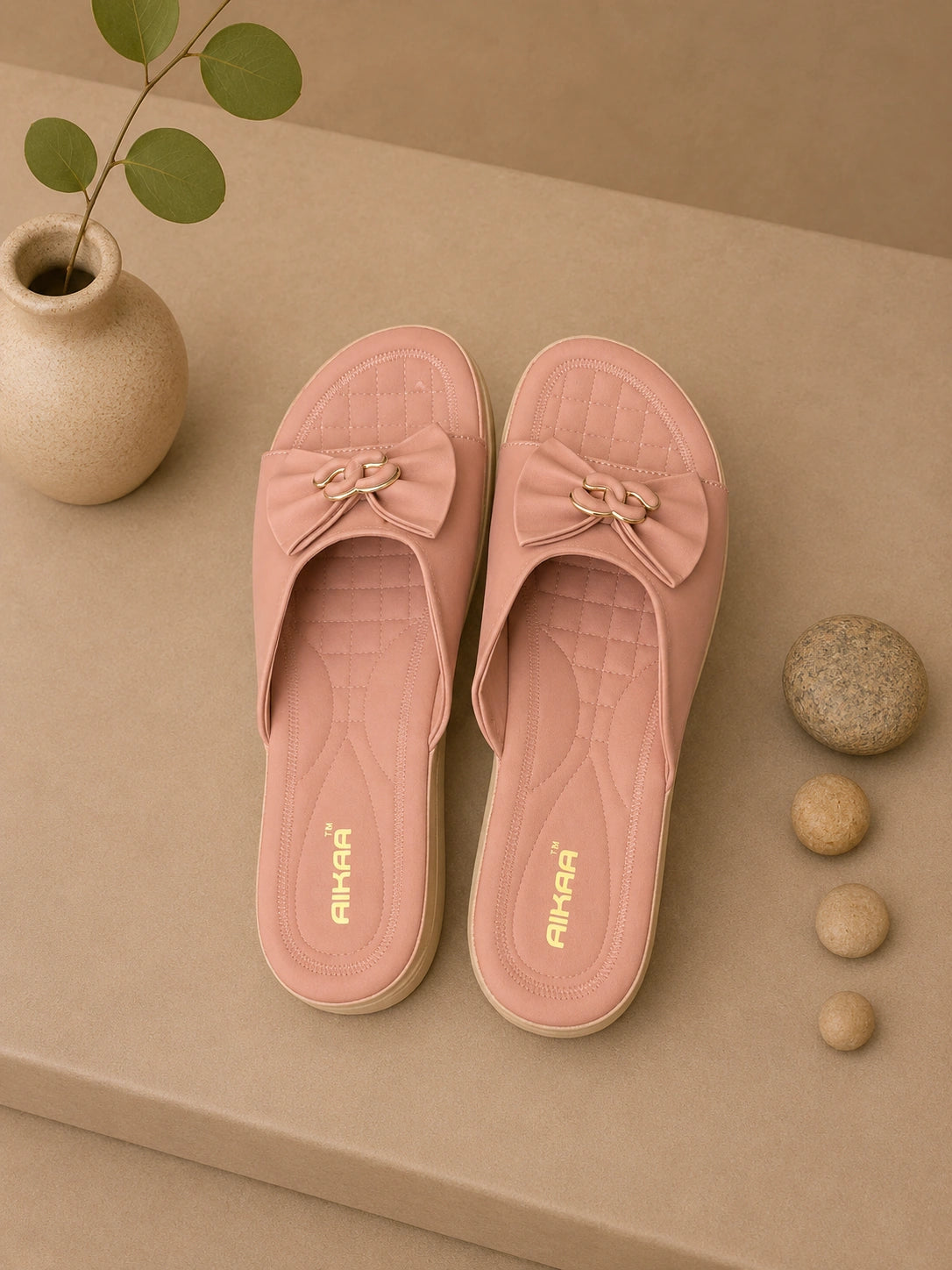 Elegant peach casual footwear for daily wear