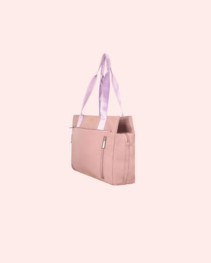 Spacious women’s pink shoulder tote bag
