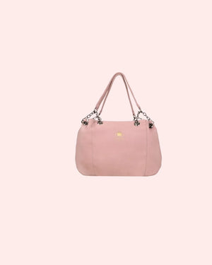 Spacious pink tote purse for casual and party wear