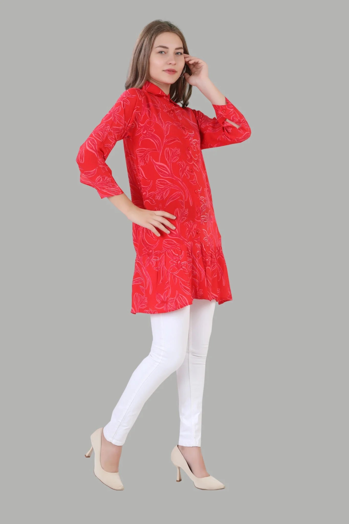 Comfortable red midi dress for girls and women