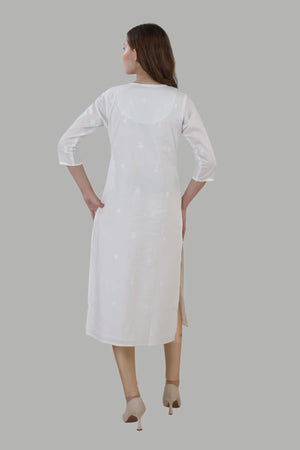 Comfortable white stylish kurti by AIKAA