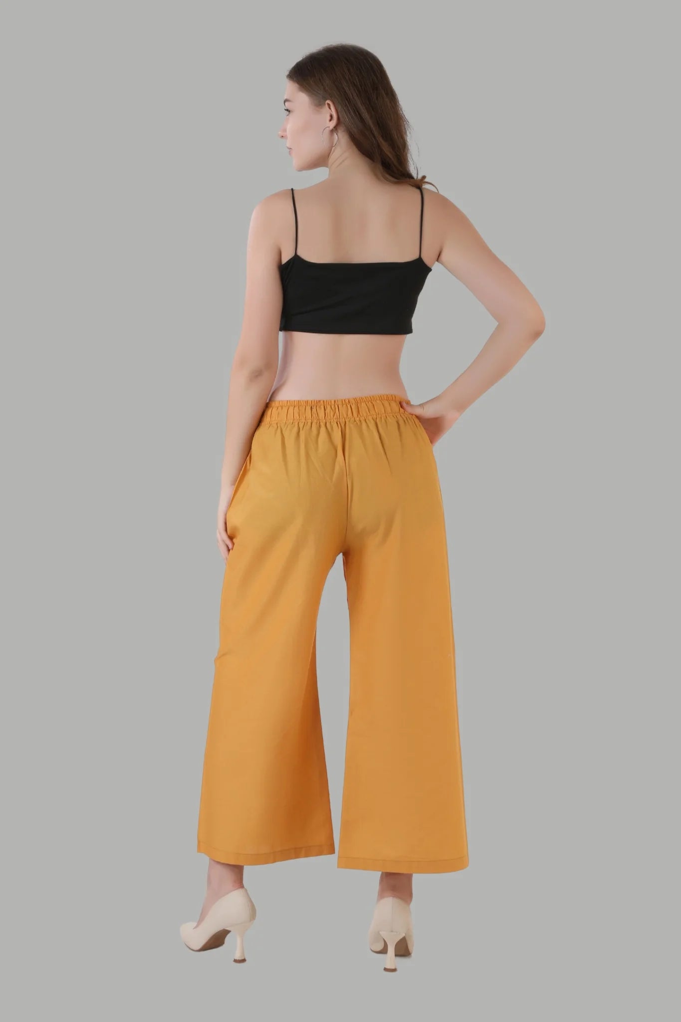 Elegant yellow palazzo pants for casual and daily wear