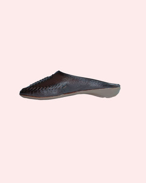 Stylish tan brown leather slipon flats for women