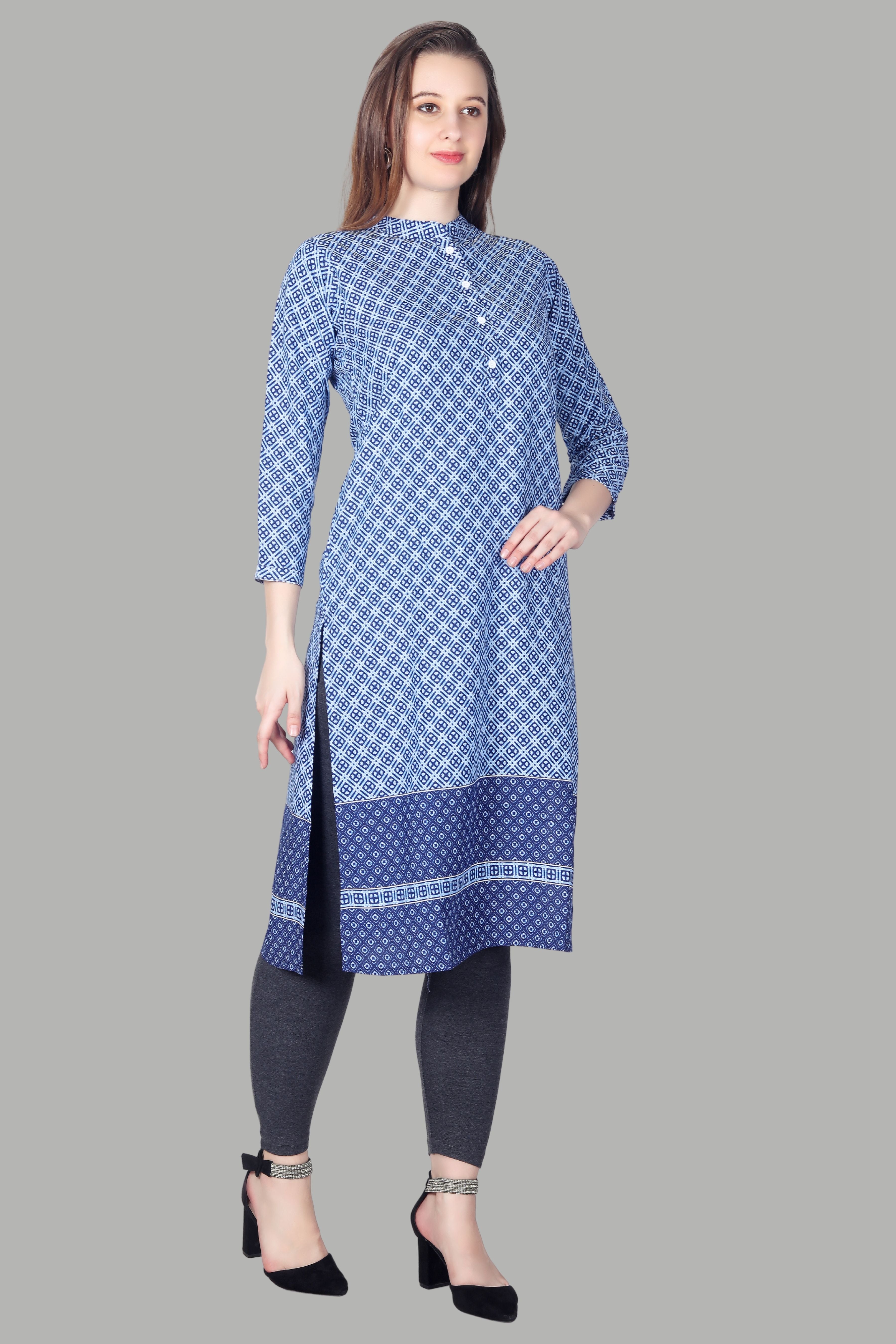 Stylish text print casual kurti for women
