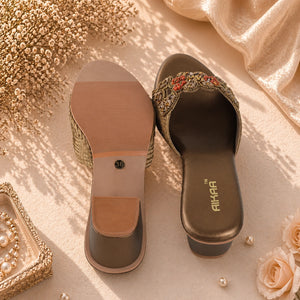 Fashionable brown ethnic footwear for girls and women