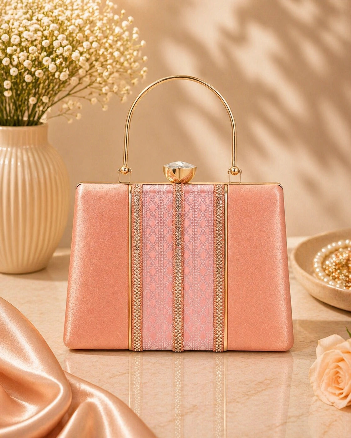 Fashionable box clutch bag for girls and women