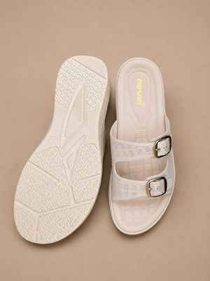 Fashionable AIKAA off white glow slipons for girls and women