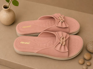 Fashionable peach comfy slides for girls and women