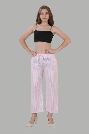 Women’s striped straight fit pink pant
