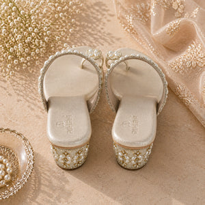 Fashionable white embellished footwear for girls and women