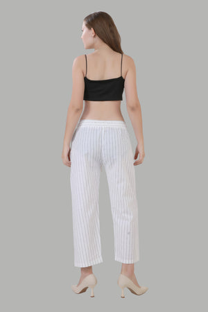 Fashionable striped straight fit pants for girls and women